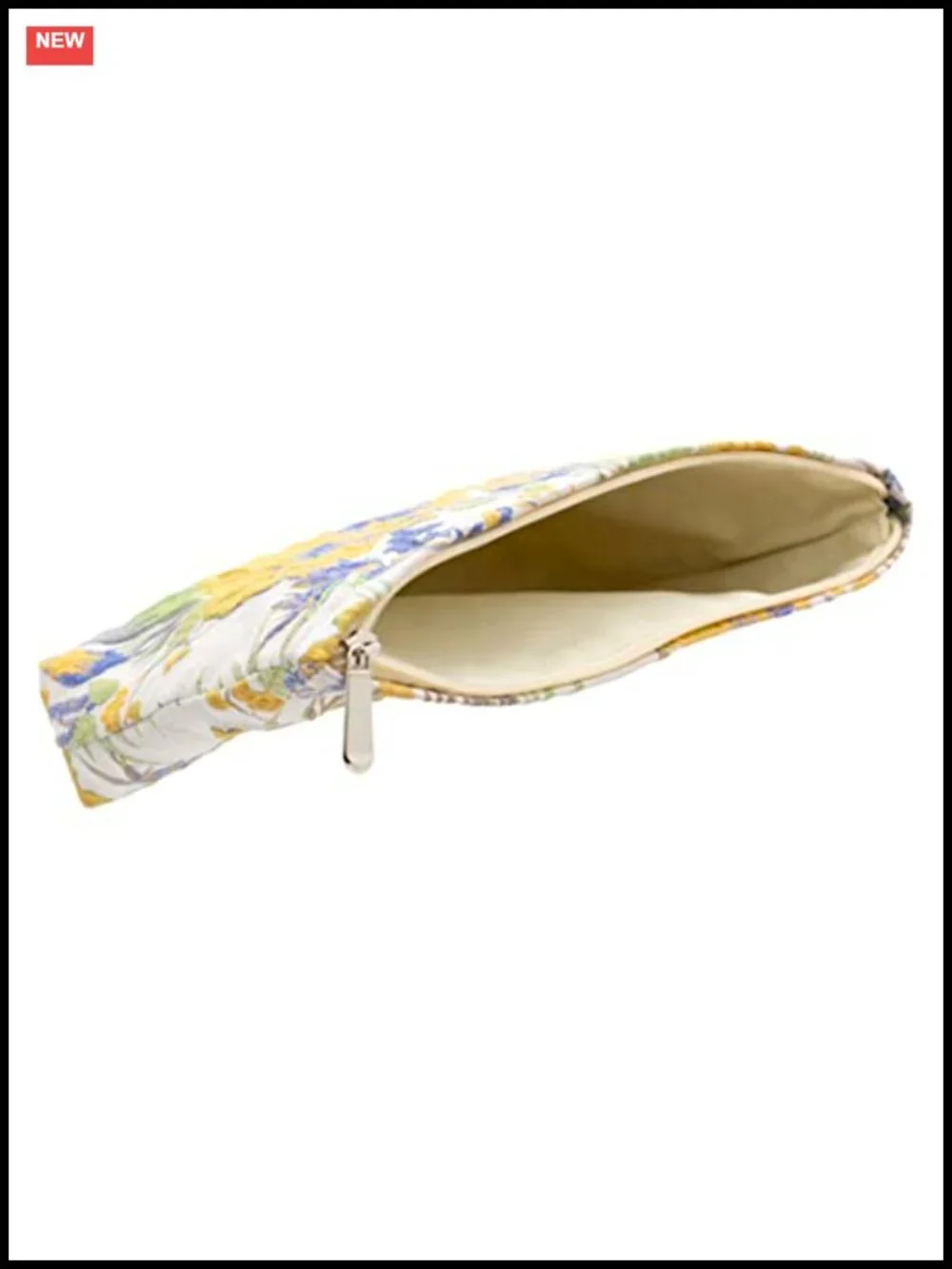 Flat Canvas-Lined Makeup Bag for Women, Zipper Cosmetic Pouch, Travel Toiletry